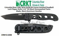 Columbia River Knives CRM16-02DB CRKT Kit Carson Assisted Deadbolt Lock Flipper Pocket Knife 3.12" D2 Black Stonewashed Tanto Plain Blade, Black Aluminum Handles Columbia River Knives CRM16-02DB CRKT Kit Carson Assisted Deadbolt Lock Flipper Pocket Knife 3.12" D2 Black Stonewashed Tanto Plain Blade, Black Aluminum Handles