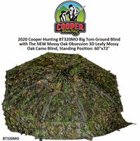 Cooper Hunting 2020 Cooper BT320MO Big Tom Ground Blind with The NEW Mossy Oak Obsession 3D Leafy Mossy Oak Camo Blind, Standing Position: 60"x72"