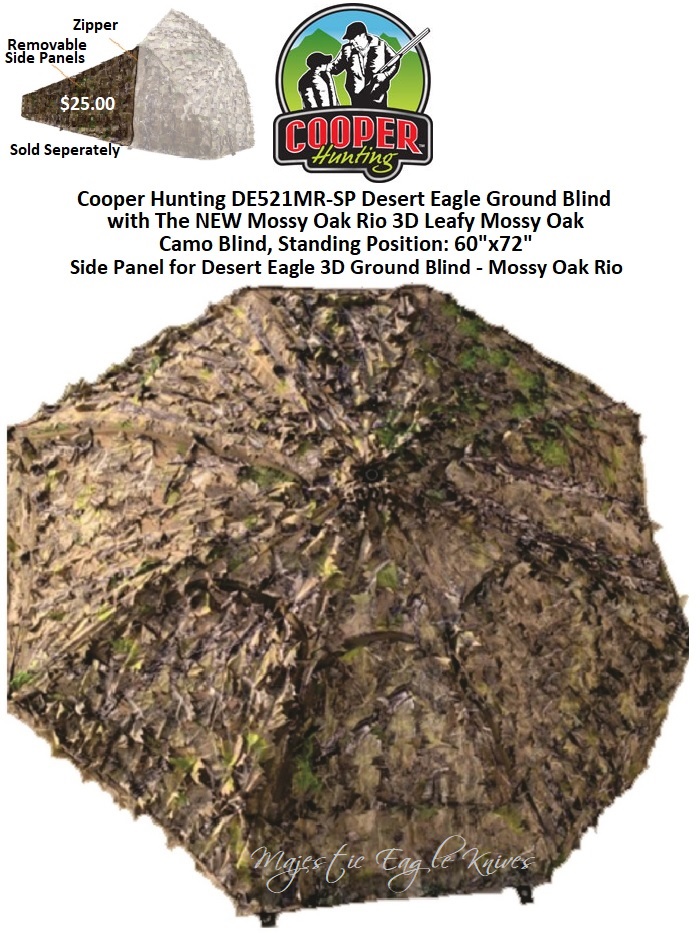 Cooper Hunting Blinds DE521MRSP Desert Eagle Ground Blind with The NEW Mossy Oak Rio 3D Leafy