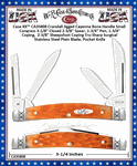 W.R. Case & Sons Cutlery CA35808 Case XX� Crandall Jigged Cayenne Bone Handle Small Congress 3-1/8" Closed 2-3/8" Spear, 1-3/4" Pen, 1-3/4" Coping, �2-3/8" Sheepsfoot Coping Tru-Sharp Surgical Stainless Steel Plain Blade, Pocket Knife