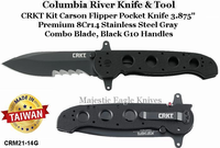 Columbia River Knife & Tool CRM21-14G CRKT Kit Carson Flipper 3.875" Gray Combo Blade, Black G10 Handles Columbia River Knife & Tool CRM21-14G CRKT Kit Carson Flipper 3.875" Gray Combo Blade, Black G10 Handles