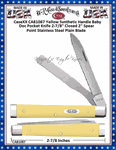 W.R. Case & Sons Cutlery CaseXX CA81087 Yellow Synthetic Handle Baby Doc Pocket Knife 2-7/8" Closed 2" Spear Point Stainless Steel Plain Blade