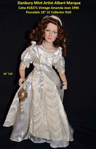 Danbury Mint Catw #18271 Vintage Amanda Jean, 1996 Porcelain 18" LE Collector Doll Danbury Mint Catw #18271 Vintage Amanda Jean, 1996 Porcelain 18" LE Collector Doll