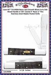 W.R. Case & Sons Cutlery CA14006 Case XX™ Razor Jack Smooth Black Curly Oak Wood Handle 3-7/8" Closed 3" Razor 2" Pen Stainless Steel Blades Pocket Knife W.R. Case & Sons Cutlery CA14006 Case XX™ Razor Jack Smooth Black Curly Oak Wood Handle 3-7/8" Closed 3" Razor 2" Pen Stainless Steel Blades Pocket Knife