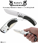 Browning Cutlery Browning BR322-713 Browning Blade Obsession Silver Black G10 Handle Hunting Knife Sandvik 12C27 Stainless Steel 3-1/4" Plain Blade, 