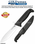 Cold Steel Knives CS20VSHSZ Commercial Series Western Fixed Blade Hunter Knife 6" 4116 Stainless Plain Blade, Kray-Ex Handle, Secure-Ex Sheath   