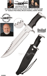United Cutlery Presents Gil Hibben GH5026 Survivor Bowie Knife 15� Overall Length 10" Sawback Plain Blade, Micarta Handles, Leather Sheath 