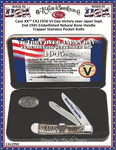 W.R. Case & Sons Cutlery CA11950 Case XX� VJ-DAY Embossed Natural Bone Handle Trapper Stainless Steel Pocket Knife 
