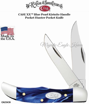 W.R. Case & Son's Cutlery CA23439 CASE XX� Blue Pearl Kirinite Handle Pocket Hunter Pocket Knife