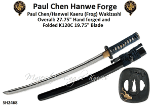 Paul Chen Cas Hanwei SH2468 Kaeru (Frog) Wakizashi by Paul Chen/Hanwei
