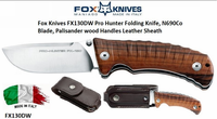 Fox Knives FOX01FX130DW Pro Hunter Santos Wood Handle Folding Hunter Knife & Sheath