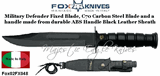 Fox Knives Fox02FX048 Fox Tactical & Military Fixed Blade Knife C70 Carbon Steel Blade Black ABS Thermoplastic Polymer Handle Black Eco-Leather Sheath