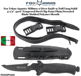 Fox Knives FOX02FX049 Fox Tekno Military II Fixed Blade Diving Knife & Molle-Compatible Nylon Sheath