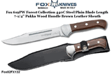 Fox Knives FOX02FX132 Fox Knives Forest Collection Features 440C Stainless Steel Satin Finish Drop Point Plain Blade Length: 7.25" Overall Length: 12.5" Pakka Wood Handles