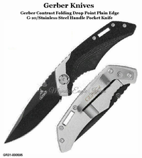 Gerber Knives GR31-000595 Contrast Drop Point Plain Edge Blade Black G10 Stainless Steel Handles Gerber Knives GR31-000595 Contrast Drop Point Plain Edge Blade Black G10 Stainless Steel Handles
