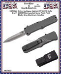HK Knives by Hogue HK54022 HK Hadron OTF AUTO Knife 3.375" 154CM Stonewashed Spear Point Point Blade, Gray Aluminum Handles 