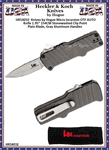 HK Knives by Hogue HK54032 Micro Incursion OTF AUTO Knife 1.95" 154CM Stonewashed Clip Point Plain Blade, Gray Aluminum Handles 