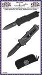 HK Knives by Hogue HK54046 Hogue Mini Incursion OTF Automatic Knife 3" 154CM Black Tanto Plain Blade, Black Aluminum Handled Knife & Pouch