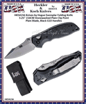 HK Knives by Hogue HK54156 HK Exemplar Folding Knife 3.25" 154CM Stonewashed Plain Clip Point Blade, Black G10 Handles