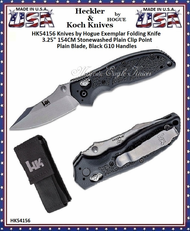 HK Knives by Hogue HK54156 HK Exemplar Folding Knife 3.25" 154CM Stonewashed Plain Clip Point Blade, Black G10 Handles HK Knives by Hogue HK54156 HK Exemplar Folding Knife 3.25" 154CM Stonewashed Plain Clip Point Blade, Black G10 Handles