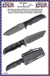 HK Knives by Hogue HK55241 Fray Fixed Blade Knife 4.2" 154CM OD Green Cerakote Tanto Blade, Black Rubber Handles (Paracord Included), Zytel Sheath 