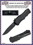 HO Knives by Hogue HO34057 Exploit OTF Automatic: 3.5" Plain Clip Point Blade Black PVD Finish, Matte Black Aluminum Frame Tritium Infused Trigger