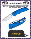 Hogue HO24373 Deka ABLE Lock Folding Knife 3.25" CPM-MagnaCut Stonewashed Clip Point Blade, Blue Polymer Handles, AXIS/Crossbar Lock 