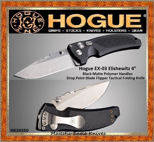 Hogue Knives HK34340 Tanto Blade Tumble Finish Polymer Frame Matte Black Knife Hogue Knives HK34340 Tanto Blade Tumble Finish Polymer Frame Matte Black Knife