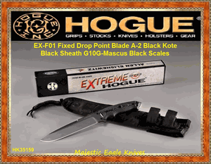 Hogue Knives HK35159 The EX-F01 7" Tactical Fixed Blade Drop Point Knife