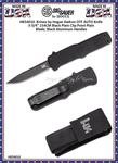 HK Knives by Hogue HK54010 Hogue Elishewitz A01-Microswitch AUTO Folding Knife 2-3/4" 154CM Stonewashed Plain Drop Point Blade, Aquamarine Aluminum Handled Knife & Pouch
