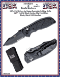 Hogue Knives HK54150 Heckler & Koch Exemplar 3.1/4" 154CM Black Combo Clip Point Blade Dual, Thumb Studs w/Pivot Lock, Textured Black G10 Handled Folder Pocket Knife 