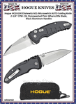 Hogue Knives HO24100 Hogue A01 Microswitch Automatic 2.625" Stonewash Wharncliffe Plain Blade Black Aluminum Handled Knife & Pouch