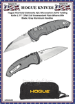 Hogue Knives HO24102 Hogue A01-Microswitch 2-3/4" Tumbled Wharncliffe Plain Blade, Gray Anodized Aluminum Handled Knife & Pouch