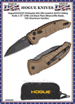 Hogue Knives HO24107 Hogue A01 Microswitch Automatic 2-1/2" Black Wharncliffe Plain Blade Black Aluminum Handled Knife & Pouch