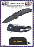 Hogue Knives HO24116 Elishewitz A01-Microswitch AUTO Folding Pocket Knife 2.75" CPM-154 Black Plain Drop Point Blade, Black Aluminum Handles 