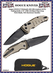 Hogue Knives HO24117 Hogue Elishewitz A01-Microswitch AUTO Folding Knife 2-3/4" 154CM Black Plain Drop Point Blade, FDE Aluminum Handles