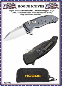 Hogue Knives HO24162 Elishewitz X1-Microflip Flipper Pocket Knife 2.75" CPM-154 Stonewashed Plain Wharncliffe Blade, Gray Aluminum Handles Hogue Knives HO24162 Elishewitz X1-Microflip Flipper Pocket Knife 2.75" CPM-154 Stonewashed Plain Wharncliffe Blade, Gray Aluminum Handles