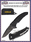 Hogue Knives HO24176 Hogue X1-Microflip Flipper 2-3/4" CPM-154 Black Cerakote Blade, Black Aluminum Handled Pocket Knife & Pouch