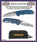 Hogue Knives HO24263 Hogue Deka ABLE Lock Folding Knife 3.25" CPM-20CV Stonewashed Modified Wharncliffe Blade, G-Mascus Blue Lava G10 Handles  
