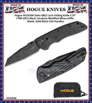 Hogue Knives HO24266 Hogue Deka ABLE Lock Folding Knife 3.25" CPM-20CV Black Cerakote Modified Wharncliffe Blade, Solid Black G10 Handles 