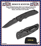 Hogue Knives HO24276 Hogue Deka ABLE Lock Folding Knife 3.25" CPM-20CV Black Cerakote Clip Point Blade, Solid Black G10 Handles 
