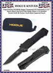 Hogue Knives HO34036 Hogue Compound OTF Automatic 3-1/2'' Sports Black Clip Point Plain Blade, Black G-10 Handled Pocket Knife W-Pocket Clip & Black Zippered Pouch