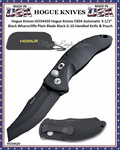Hogue Knives HO34420 Hogue Knives EX04 Automatic 3-1/2" Black Wharncliffe Plain Blade Black G-10 Handled Knife & Pouch