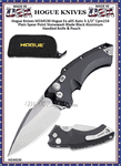 Hogue Knives HO34530 Hogue Ex-a05 Auto 3-1/2" Cpm154 Plain Spear Point Stonewash Blade Black Aluminum Handled Knife & Pouch