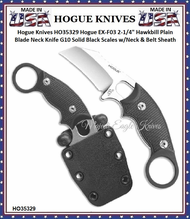 Hogue Knives HO35329 Hogue EX-F03 2-1/4" Hawkbill Plain Blade Neck Knife G10 Solid Black Scales w/Neck & Belt Sheath Hogue Knives HO35329 Hogue EX-F03 2-1/4" Hawkbill Plain Blade Neck Knife G10 Solid Black Scales w/Neck & Belt Sheath