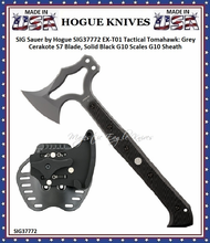 SIG Sauer by Hogue SIG37772 EX-T01 Tactical Tomahawk: Grey Cerakote S7 Blade, Solid Black G10 Scales G10 Sheath SIG Sauer by Hogue SIG37772 EX-T01 Tactical Tomahawk: Grey Cerakote S7 Blade, Solid Black G10 Scales G10 Sheath