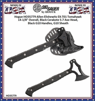 Hogue Knives HO35779 Hogue Allen Elishewitz EX-T01 Tomahawk 14-1/8" Overall, Black Cerakote S-7 Axe Head, Black G10 Handles, G10 Sheath Hogue Knives HO35779 Hogue Allen Elishewitz EX-T01 Tomahawk 14-1/8" Overall, Black Cerakote S-7 Axe Head, Black G10 Handles, G10 Sheath