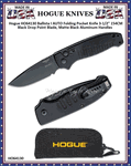 Hogue Knives HO64130 Ballista I AUTO Folding Pocket Knife 3-1/2" 154CM Black Drop Point Blade, Matte Black Aluminum Handles 
