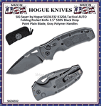 Hogue Knives SIG Sauer by Hogue SIG36332 K320A Tactical AUTO Folding Pocket Knife 3.5" S30V Black Drop Point Plain Blade, Gray Polymer Handles