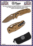 Hogue Knives SIG Sauer by Hogue SIG36333 K320A M17 AUTO Folding Pocket Knife 3.5" S30V Coyote Tan Drop Point Combo Plain Blade, Coyote Tan Polymer Handles 
